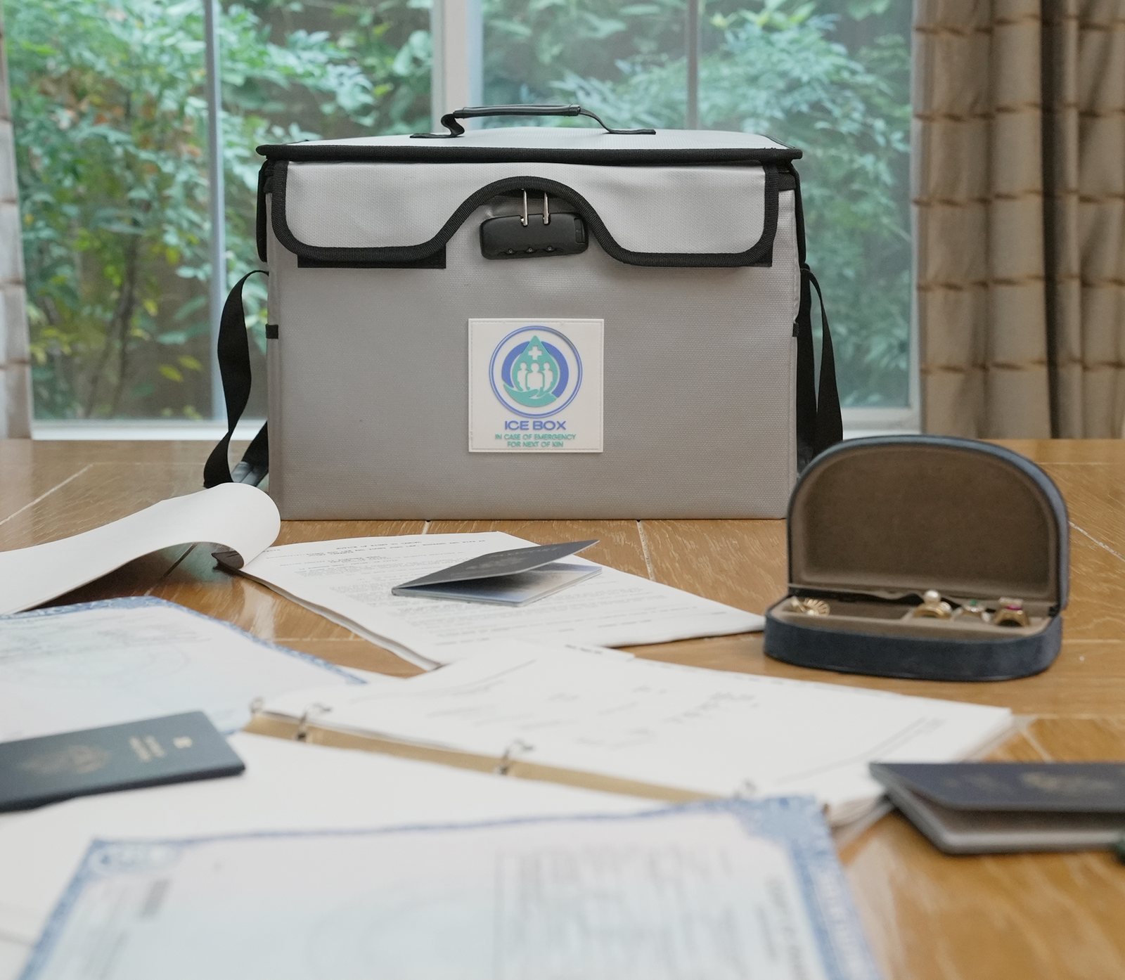 ICE Box with organized family documents